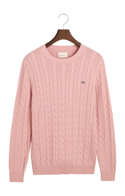 Jumper GANT Men Cotton Cable C-Neck Dusty Pink