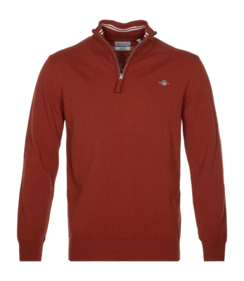 Trui GANT Men Superfine Lambswool Half Zip Iron Red