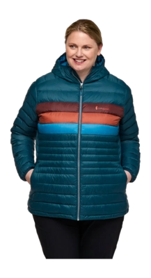 Jas Cotopaxi Women Fuego Down Hooded Jacket Abyss Stripes