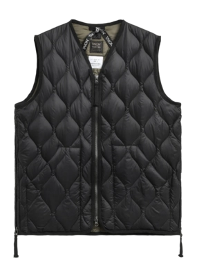 Gilet Taion Unisexe Military V Neck W-Zip Down Black