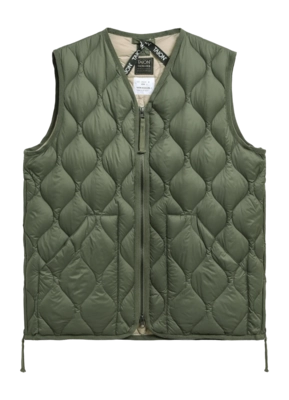 Gilet Taion Unisexe Military V Neck W-Zip Down Olive