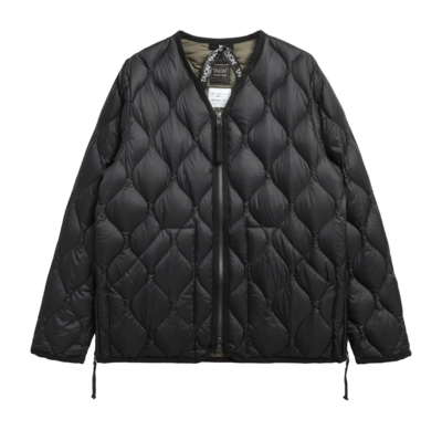 Jacket Taion Unisex Military V Neck W-Zip Down Black