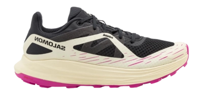 Trail Running Shoe Salomon Women Ultra Flow Black Transparent Yellow Rose Violet