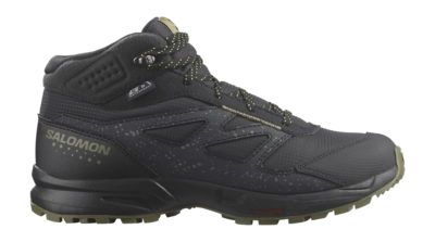 Wandelschoen Salomon Junior Outway Mid CSWP Phantom Black Safety Yellow
