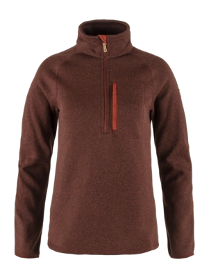 Pullover Fjällräven Övik Fleece Half Zip Damen Autumn Leaf