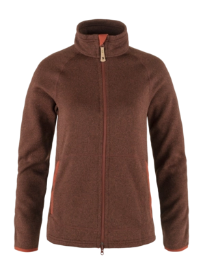 Sweatjacke Fjällräven Övik Fleece Zip Damen Autumn Leaf