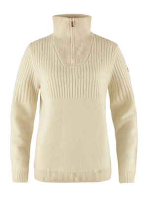 Jumper Fjällräven Women Övik Half Zip Knit Chalk White