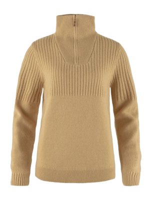 Trui Fjällräven Women Övik Half Zip Knit Dune Beige