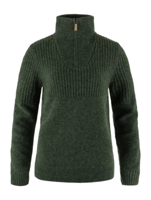 Jumper Fjällräven Women Övik Half Zip Knit Deep Forest