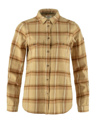 Shirt Fjällräven Women Övik Heavy Flannel Shirt Dune Beige Buckwheat Brown