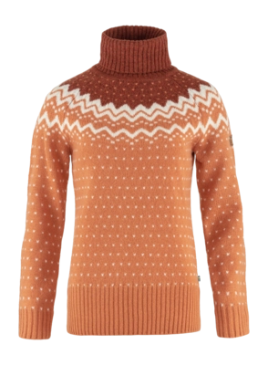 Jumper Fjällräven Women Övik Knit Roller Neck Desert Brown Autumn Leaf