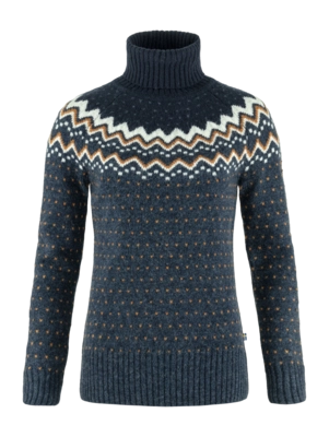 Pull Fjällräven Femme Övik Knit Roller Neck Navy Dark Navy