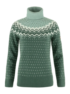 Jumper Fjällräven Women Övik Knit Roller Neck Deep Patina Misty Green