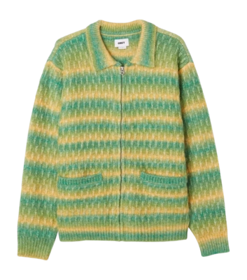 Cardigan Obey Men Reggie Zip Up Green Multi