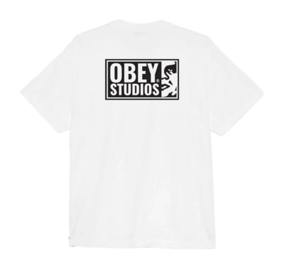 Obey Lead Dist Studios Icon Heavyweight T Shirt White L Mens T shirts Attic Clothing