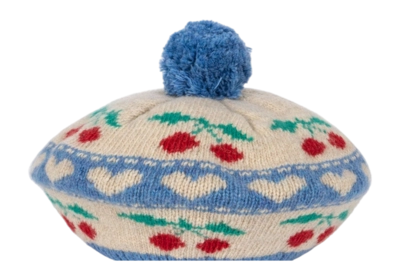 Muts Konges Sløjd Belou Knit Beret Cherry Stripe