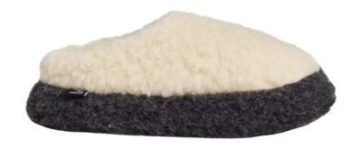Pantoffel Rue de Wool Unisex The Nordic Low Natural Charcoal Black