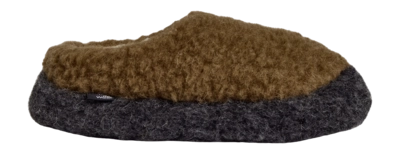 Pantoffel Rue de Wool Unisex The Nordic Low Caramel Charcoal Black