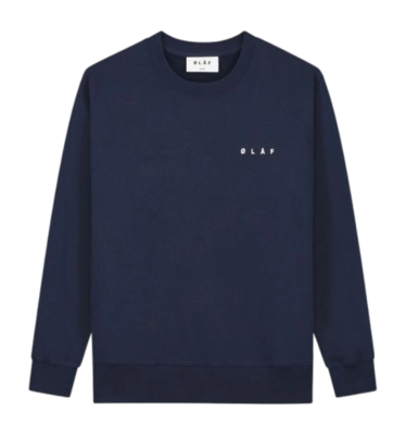 Crewneck Olaf Hussein Men Nostalgia Face Navy