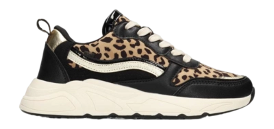 Sneaker POSH by Poelman Women Charlie Black With Animalprint