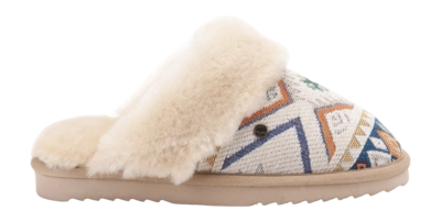 Pantoffel Warmbat Women Collie Print Woven Stone