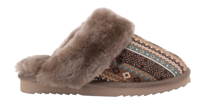 Pantoffel Warmbat Women Collie Print Woven Mud