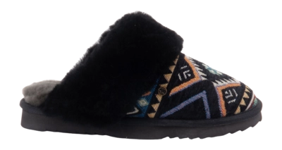 Pantoffel Warmbat Women Collie Print Woven Black