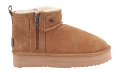 Boots Warmbat Women Durack Suede Plateau Zipper Cognac
