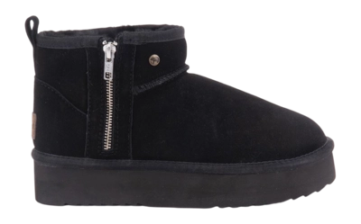 Boots Warmbat Women Durack Suede Plateau Zipper Black