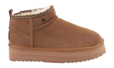 Boots Warmbat Women Durack Suede Plateau Tape Cognac
