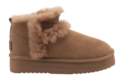 Boots Warmbat Women Durack Suede Double Faced Plateau Wool Camel