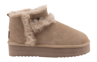 Boots Warmbat Women Durack Suede Double Faced Plateau Wool Moss