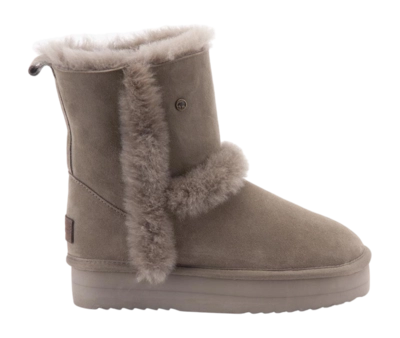 Boots Warmbat Women Kangaroo Suede Double Faced Plateau Wool Moss