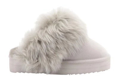 Pantoffel Warmbat Women Wagga Suede Plateau Cement
