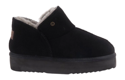 Pantoffel Warmbat Women Willow Suede Plateau Black