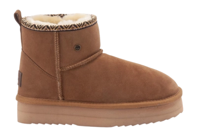 Boots Warmbat Women Wallaby Suede Plateau Tape Cognac