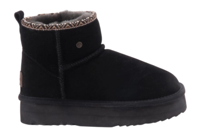 Boots Warmbat Women Wallaby Suede Plateau Tape Black