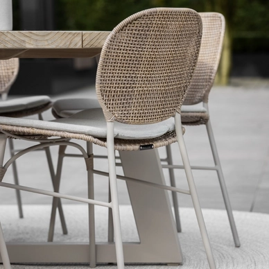 2023 M&L fibre aluminium Ferron dining chair - aluminium aged teak Dylan table (3)