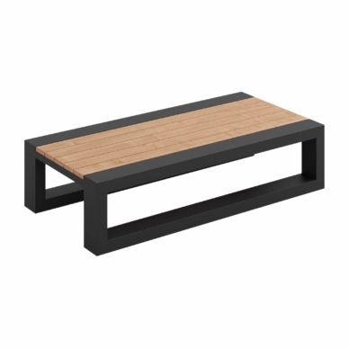 Bijzettafel Borek Ribbon Alu Antraciet Teak 120x60x30cm