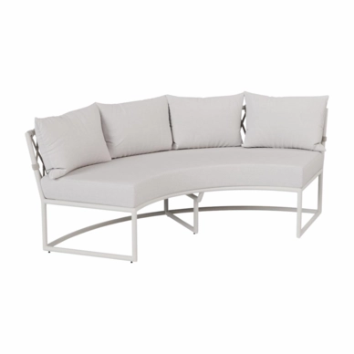 Loungeset Modul Borek Key Eckmodul Rund White-Taupe + Sitz- & Rückenkissen Dune