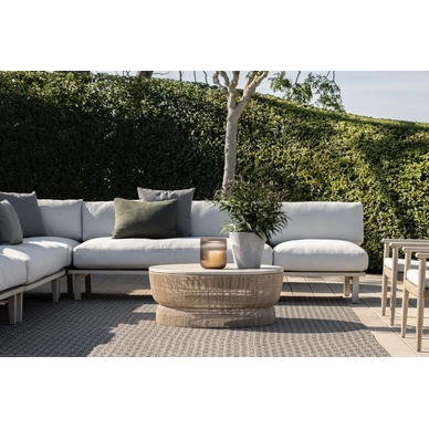 2023 M&L aged teak Rider lounge - fibre Vidor coffee table linen