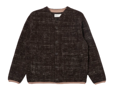 Cardigan Universal Works Men Marble Fleece Brown