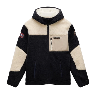 Jacke Napapijri Yupik Full Zip Hoody 3 Herren Black Natural Beige