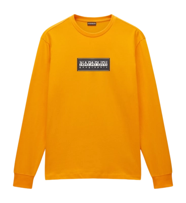 T-Shirt Napapijri S-Box Logo LS Herren Orange Marigold