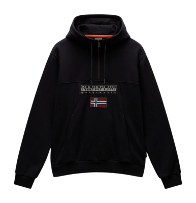 Pull à Capuche Napapijri Homme Burgee Half Zip Hoodie 2.0 Black 041