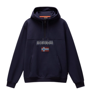 Hoodie Napapijri Men Burgee Half Zip 2.0 Blue Marine