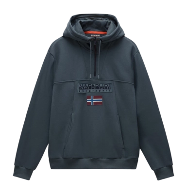 Hoodie Napapijri Burgee Half Zip Hoodie 2.0 Herren Green Urban