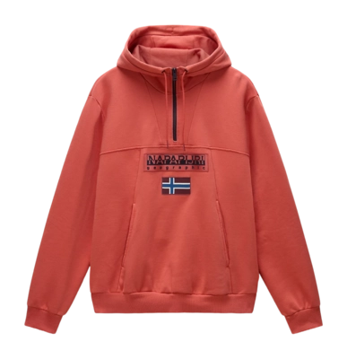 Hoodie Napapijri Burgee Half Zip Hoodie 2.0 Herren Red Sauce