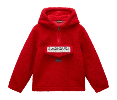 Fleece Napapijri Kids T-Burgee Half Zip Hoodie 1 Red Goji