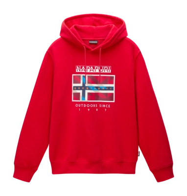 Pull à Capuche Napapijri Homme B-Dorees Red Goji